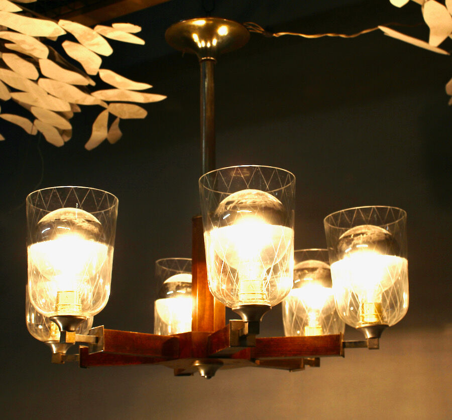 Chandelier 1940 at 6 bras de lumière