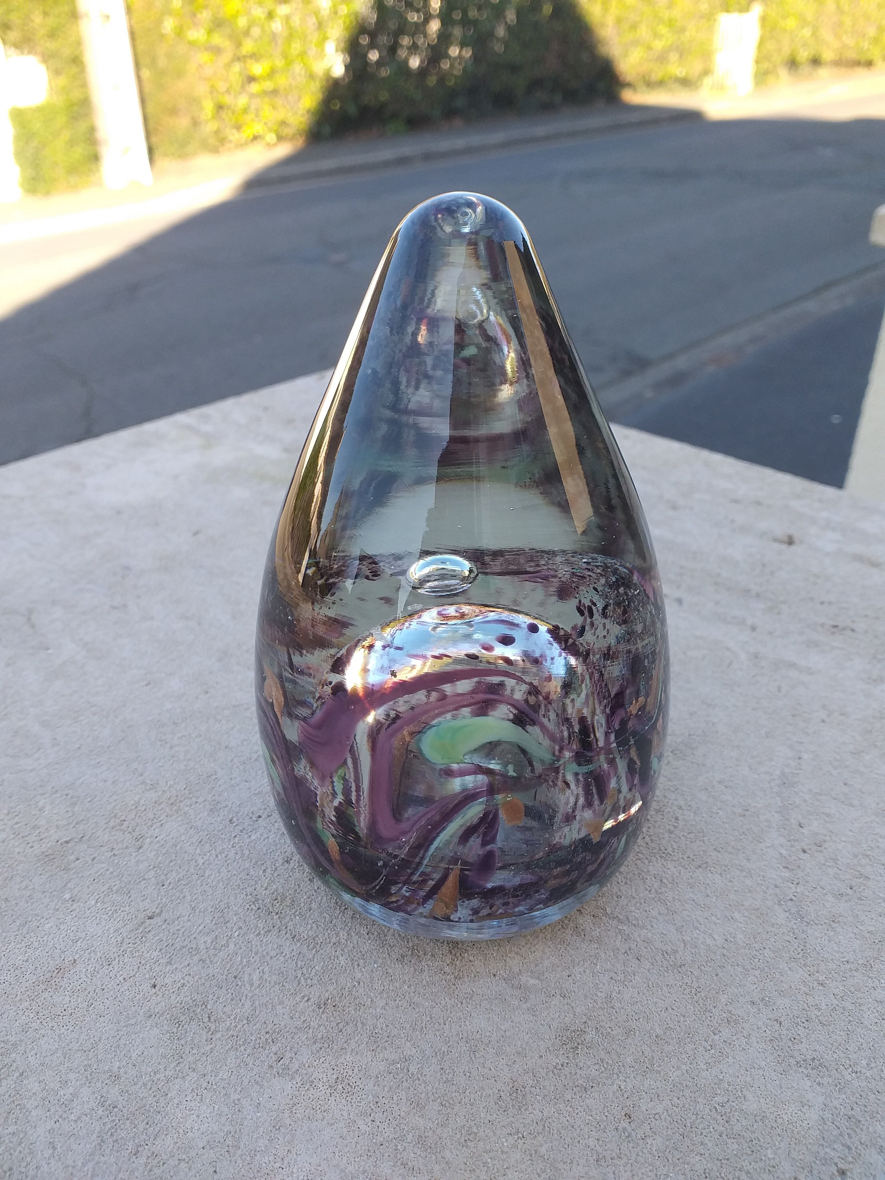 Maur-Vieil Bob Le Bleis vintage 70's glass paste paperweight with inclusions