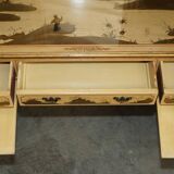 Chinoiserie dressing table in walnut with stool