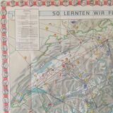 Map of Switzerland and the different airlines from the 1930s