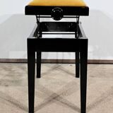 Adjustable Piano Bench, in Black Lacquered Wood – 1970