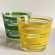 Pair of VINTAGE Silkscreened Glass Plant Pots