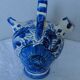 Gargoulette decor blue and white handicraft work in ceramic