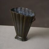 Just Andersen Art Deco Vase in Patinated Disco Metal, Denmark, 1930s, Model D20