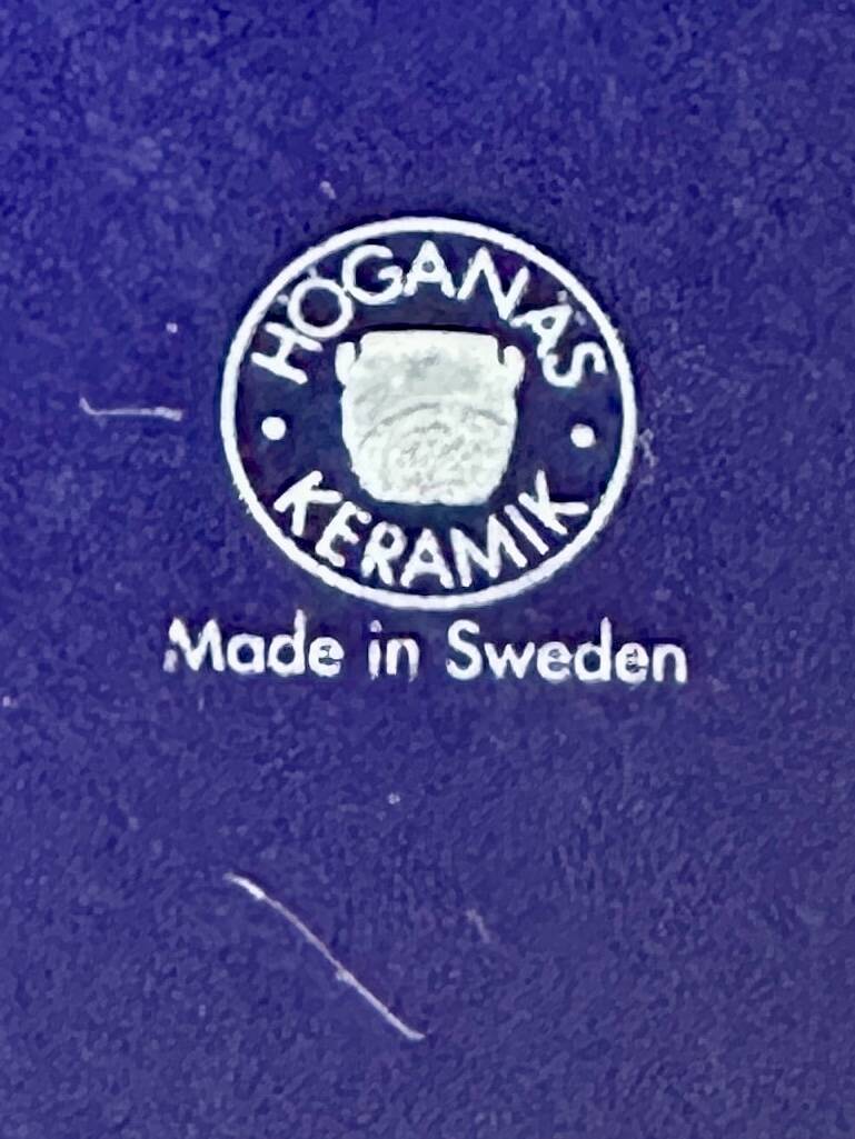 Set of 4 blue plates, Hoganas Keramik, Sweden