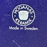 Set of 4 blue plates, Hoganas Keramik, Sweden
