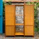 Bamboo cabinet woven and modular pine vintage 1960