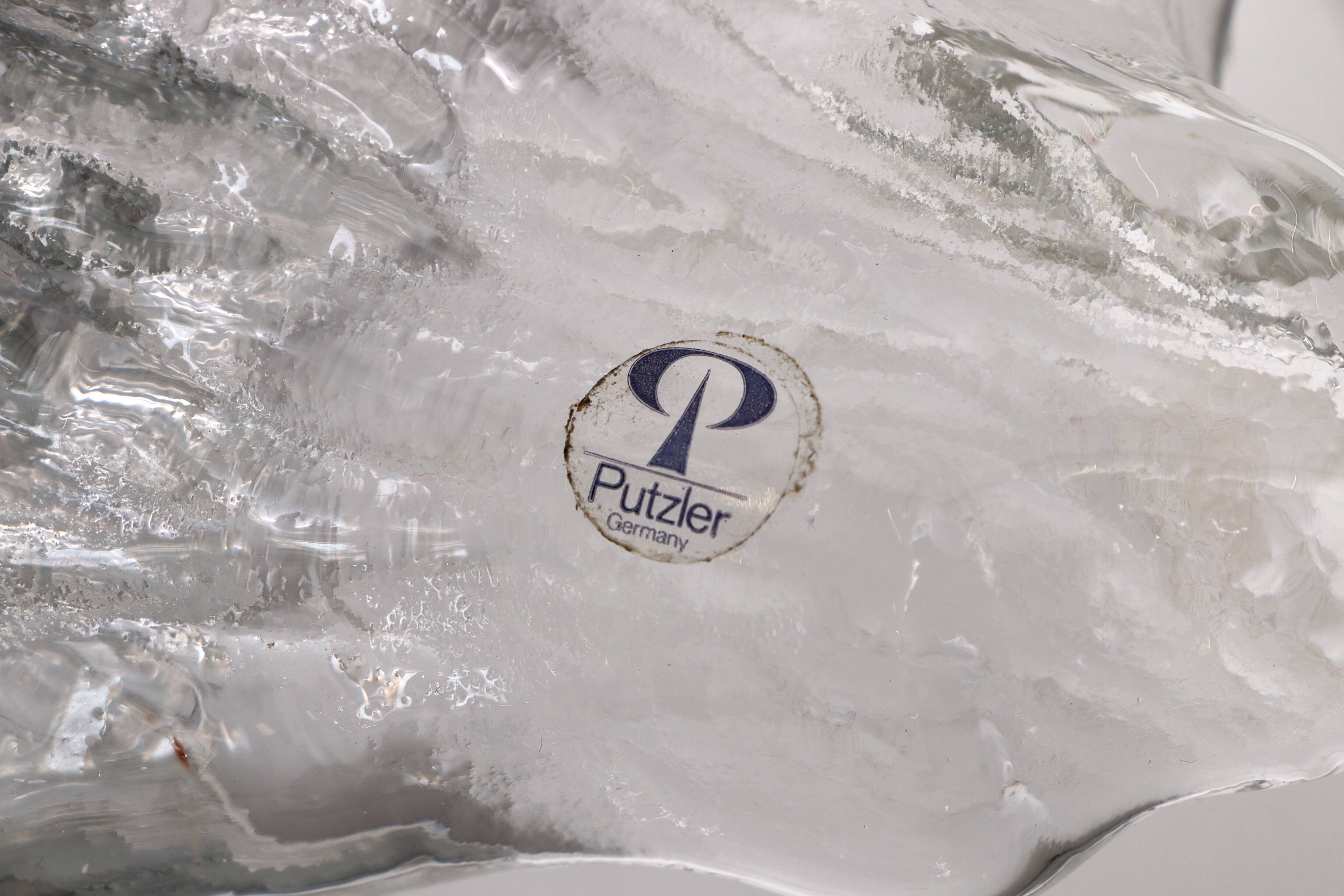 Large wall lamp Peil & Putzler ice glass, 1960 Germany