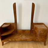 Art deco dressing table / psyche in walnut burl (1930)
