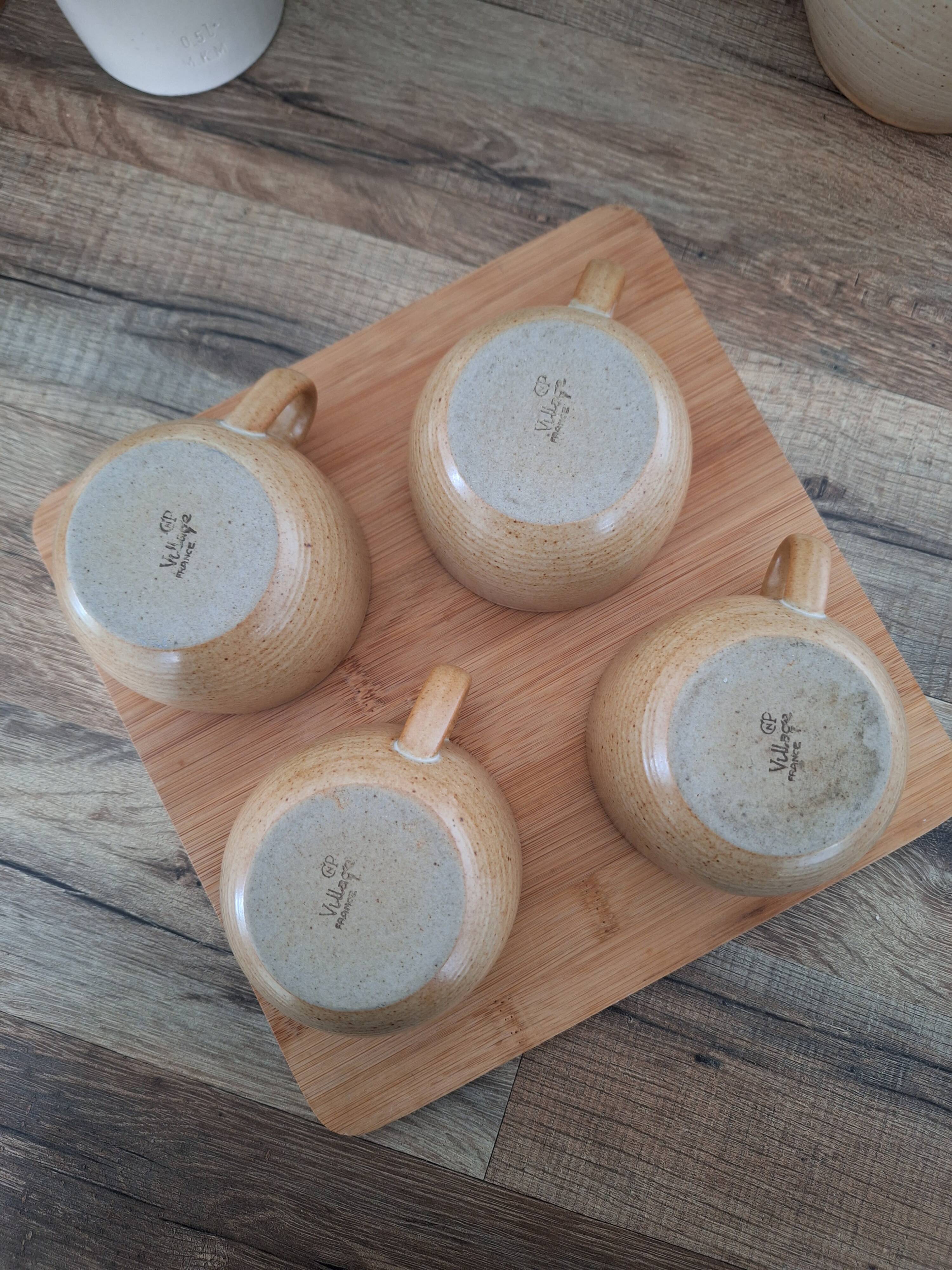 Vintage village stoneware mugs