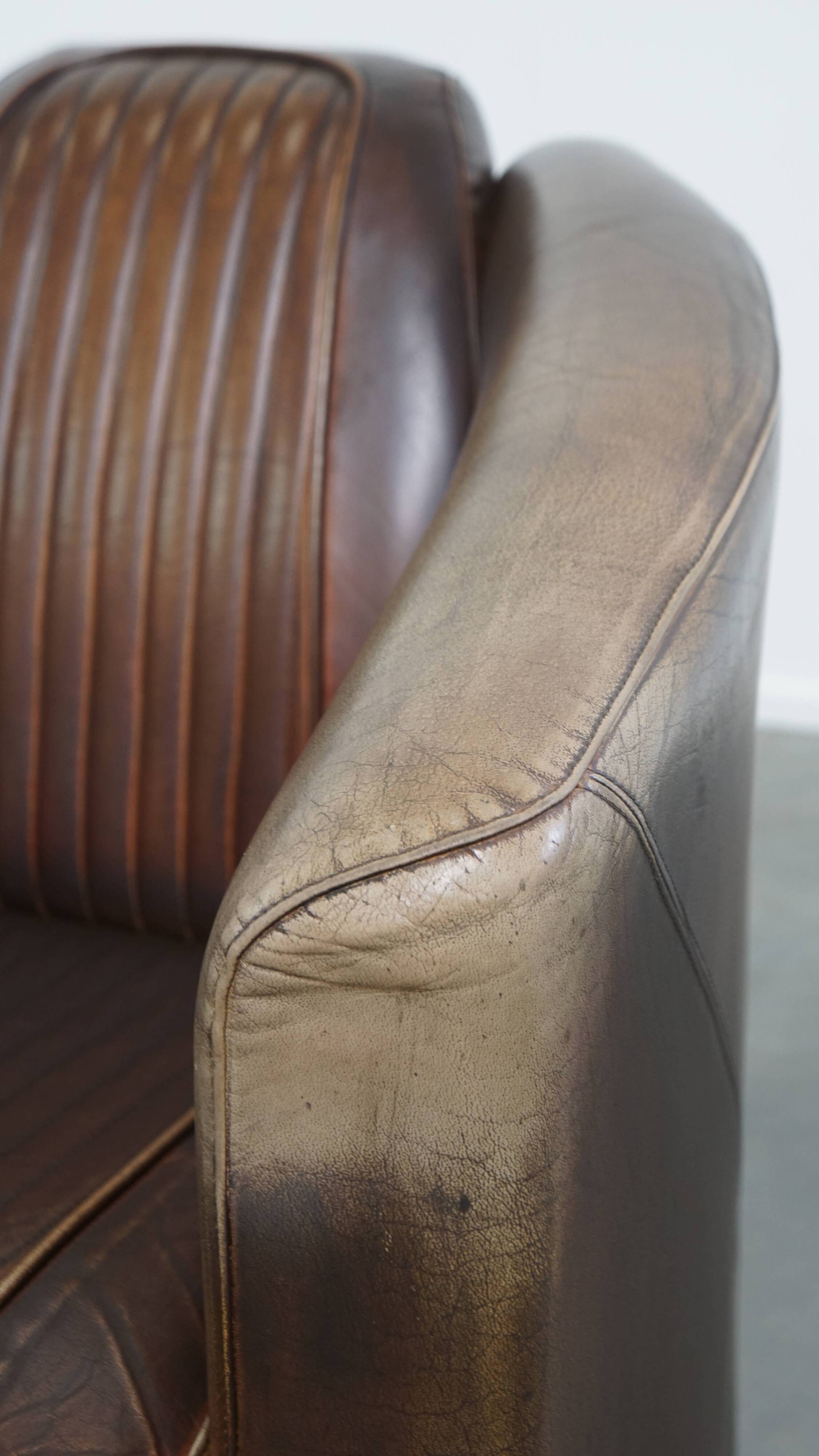 Cowhide Leather Chesterfield Aviator Armchair