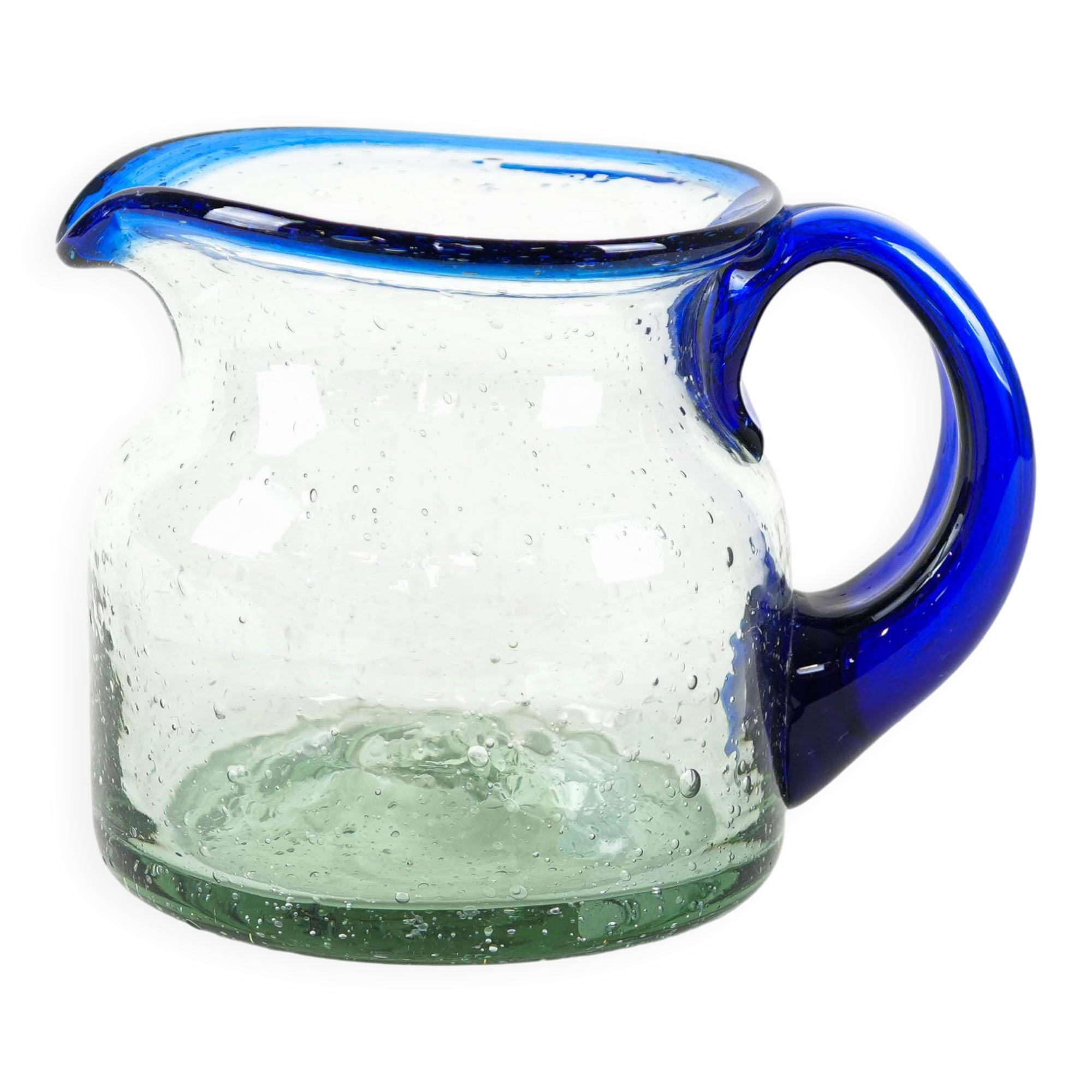 Glass milk jug, Italian design, 1970s, made in Italy