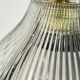 Suspension lustre globe en verre prismatique holophane industriel