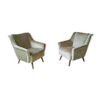 Pair of Danish Club Armchairs 50's 60
