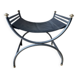Curule leather stool