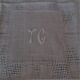 Series of six hand embroidered YG monogrammed YG linen table towels