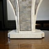 Hollywood regency lamp base maitland smith (usa), tessellated stones & brass, ca 1970