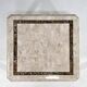 Square coffee table from the 70s - 80s in stone and brass marquetry