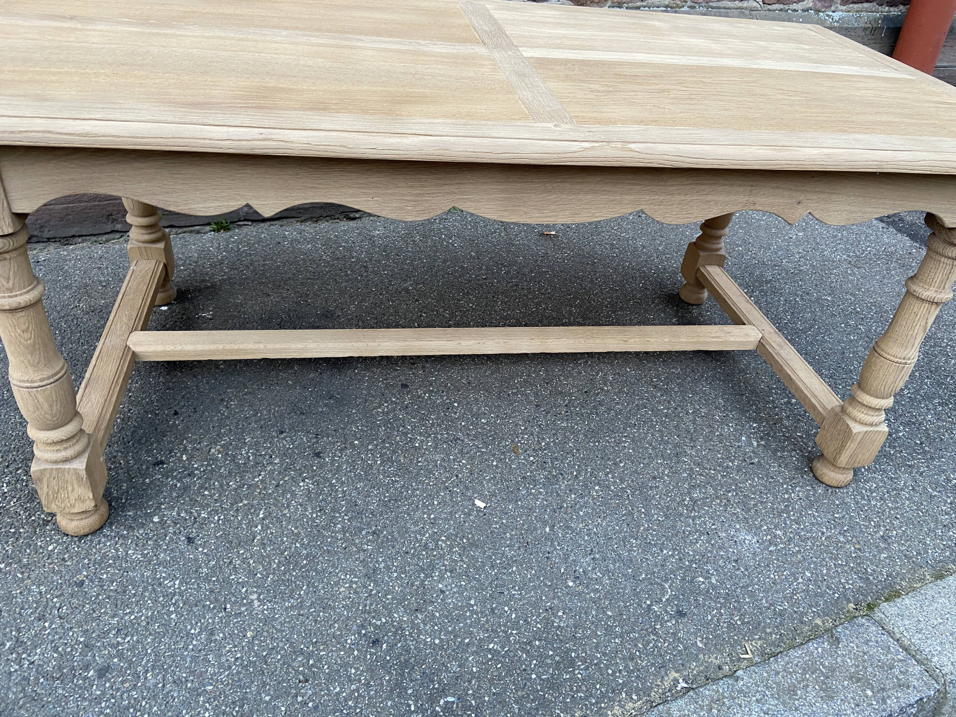 Farmhouse table natural raw oak 50s