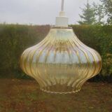 Amber ball saucer glass