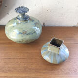 Vase pot en céramique bleu