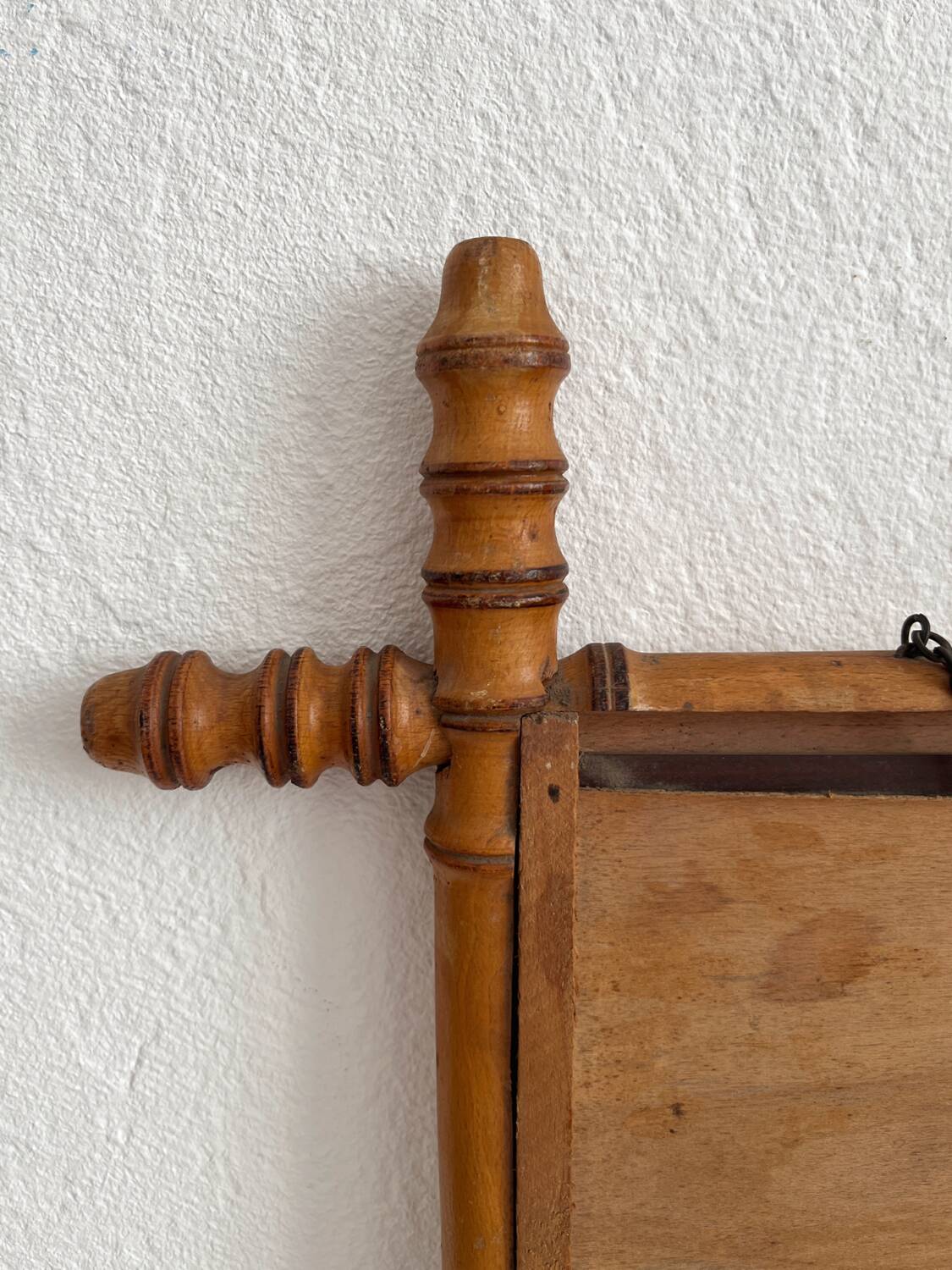 Antique bamboo-style wooden mirror