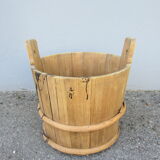 Rustic Scandinavian wooden bucket from the 19th century