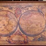 Former world map pattern on leather