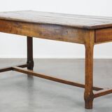 Table à manger française ancienne en chêne du 18ème siècle avec 2 tiroirs
