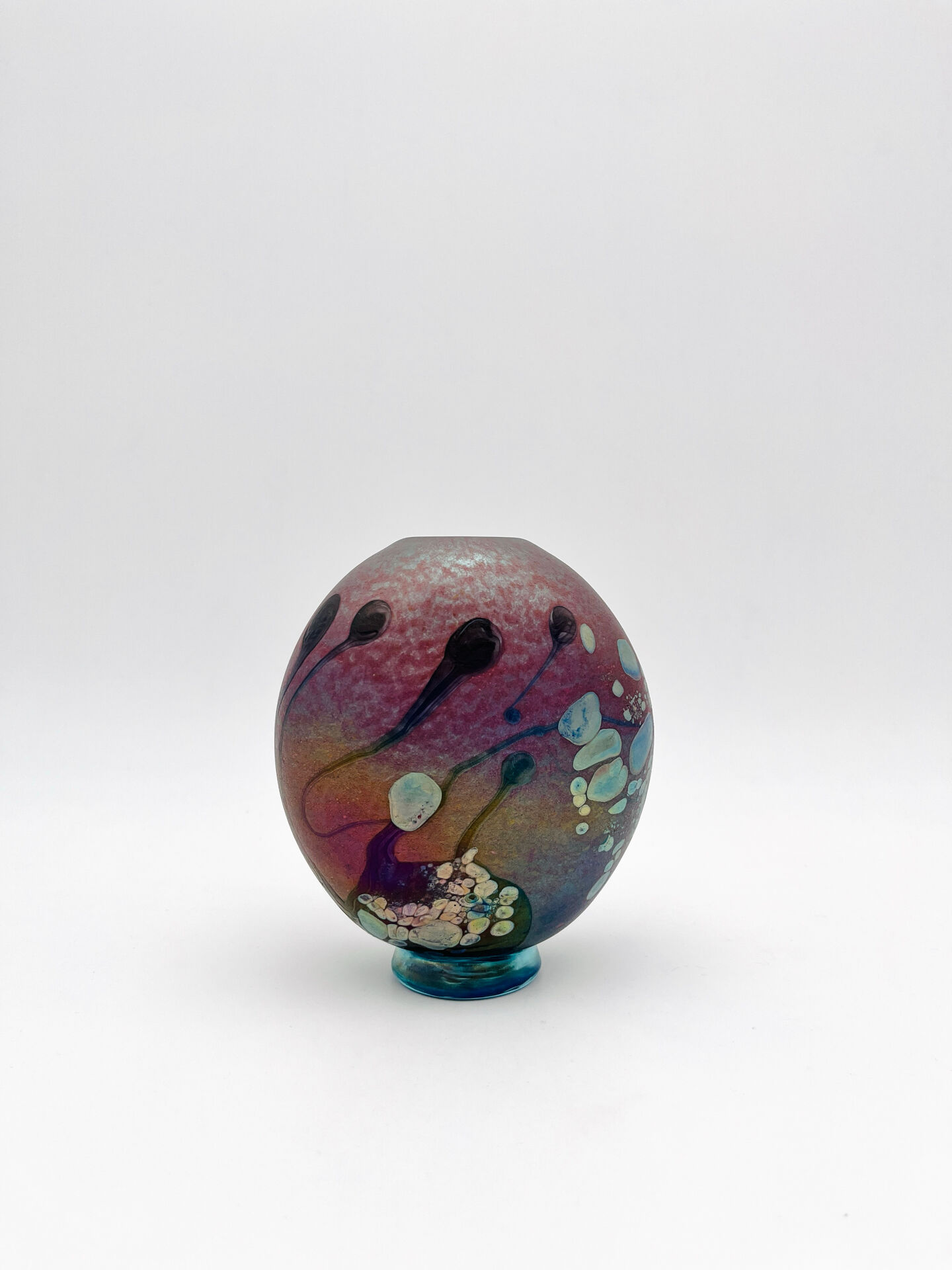 Vase Studio Glass Robert Pierini Signé Numéroté 1985 Verrerie d'Art