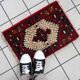 Vintage Persian carpet Hamadan handmade 41cm x 59cm 1970s
