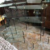 Metal and glass shelves