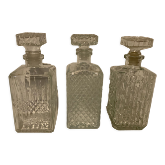 3 Selency x Monoprix Croisé Laroche whisky decanters