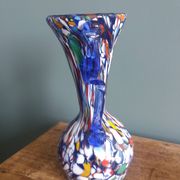 Murano polychrome blown glass vase