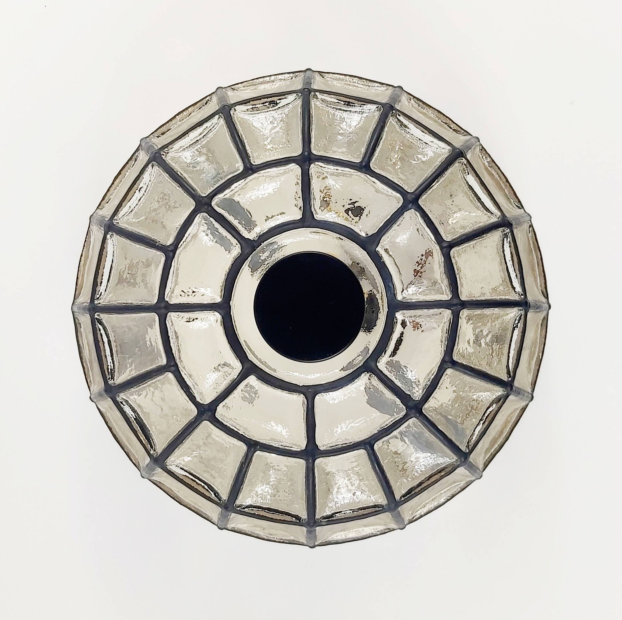 Mid-Century Glass Flush Mount from Limburg, Germany, 1960s