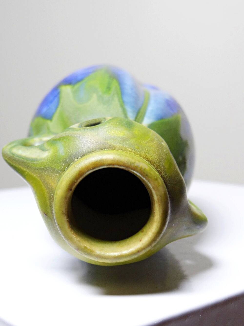Petit vase grès émaillé ancien 1900-1910 attribué à Méténier émaux cristallins