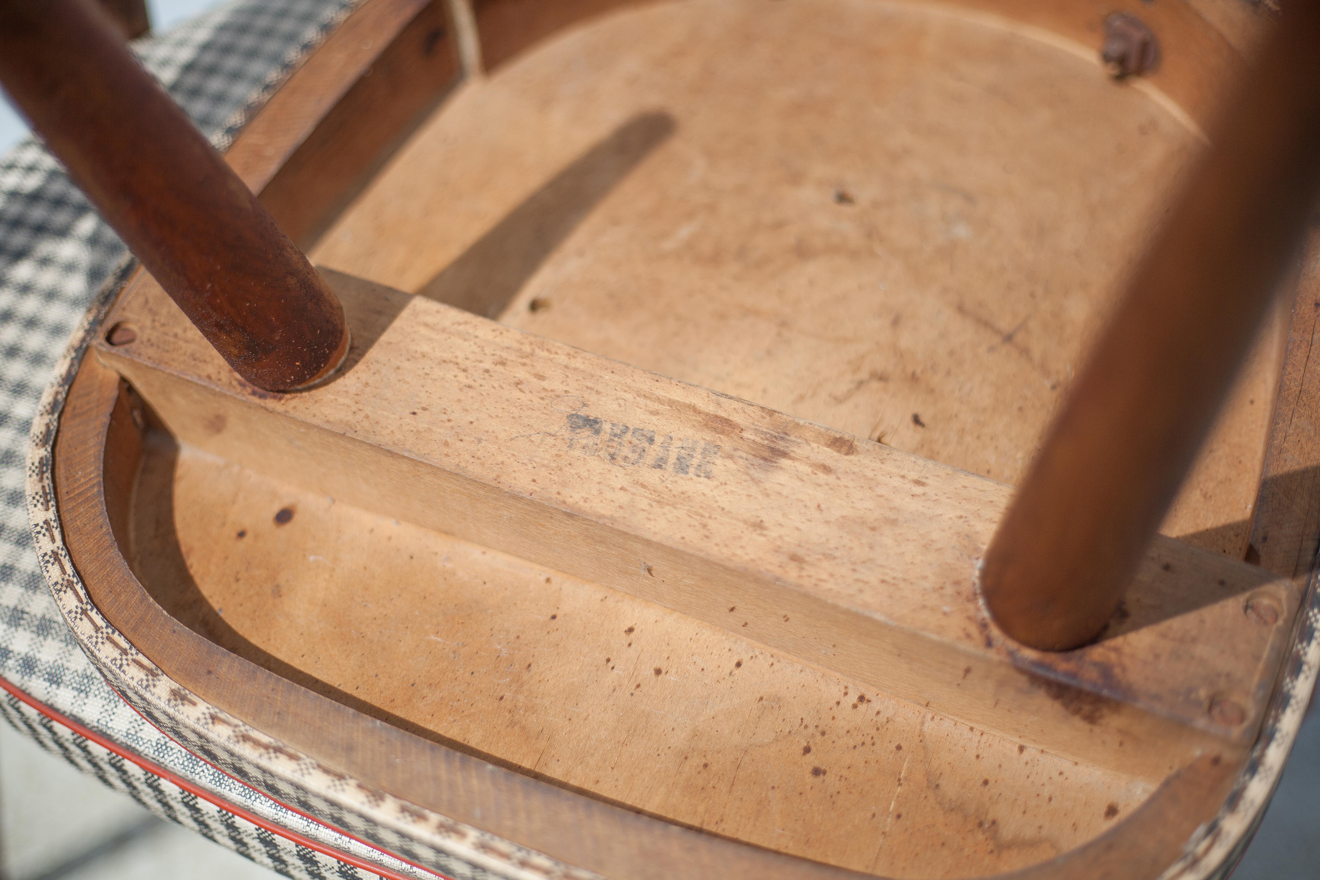 Set of 3 Baumann chairs model 732g2, bistro chair, wooden chair and vinyl fabric, kitchen, retro