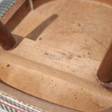 Set of 3 Baumann chairs model 732g2, bistro chair, wooden chair and vinyl fabric, kitchen, retro