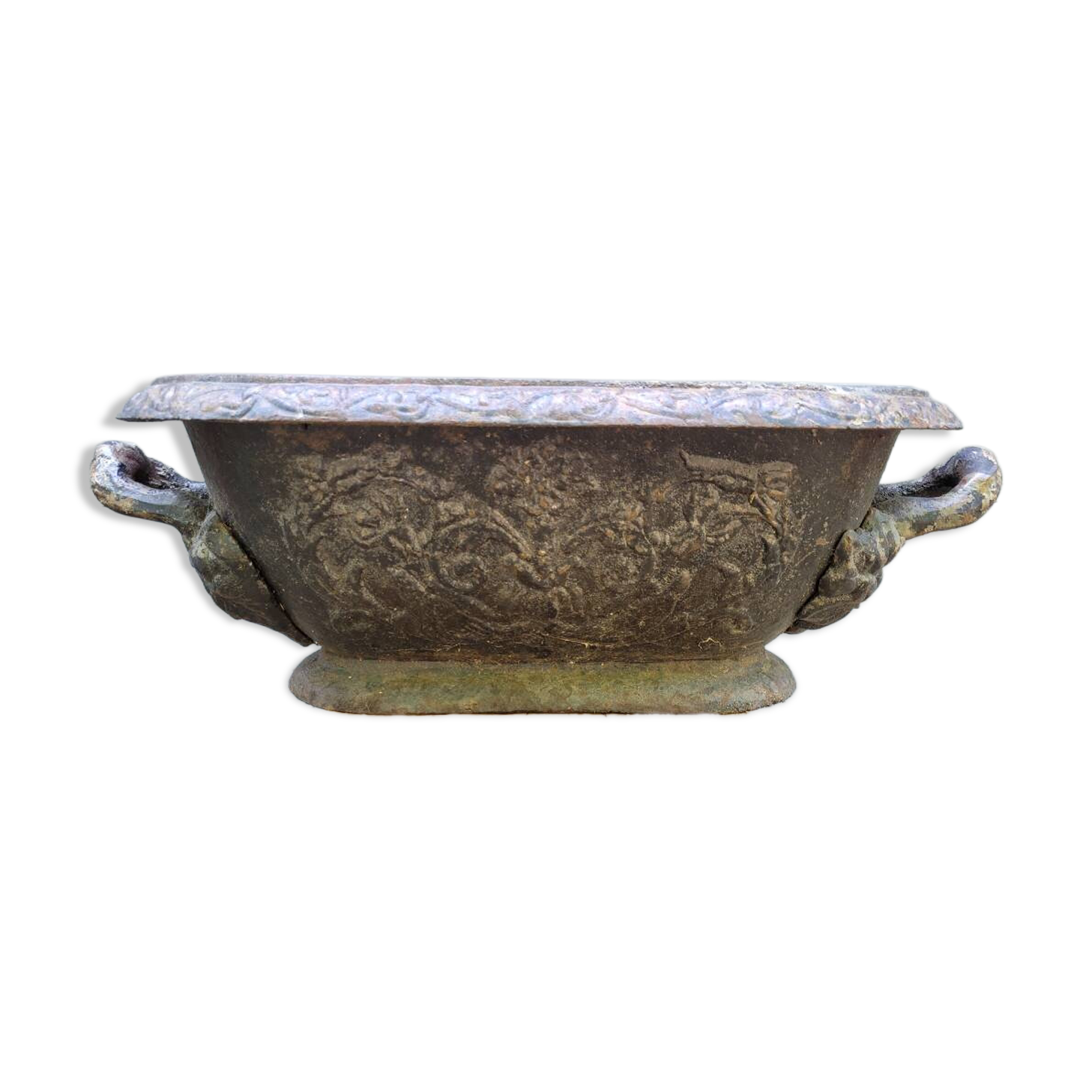 Antique cast iron flower planter jardiniere
