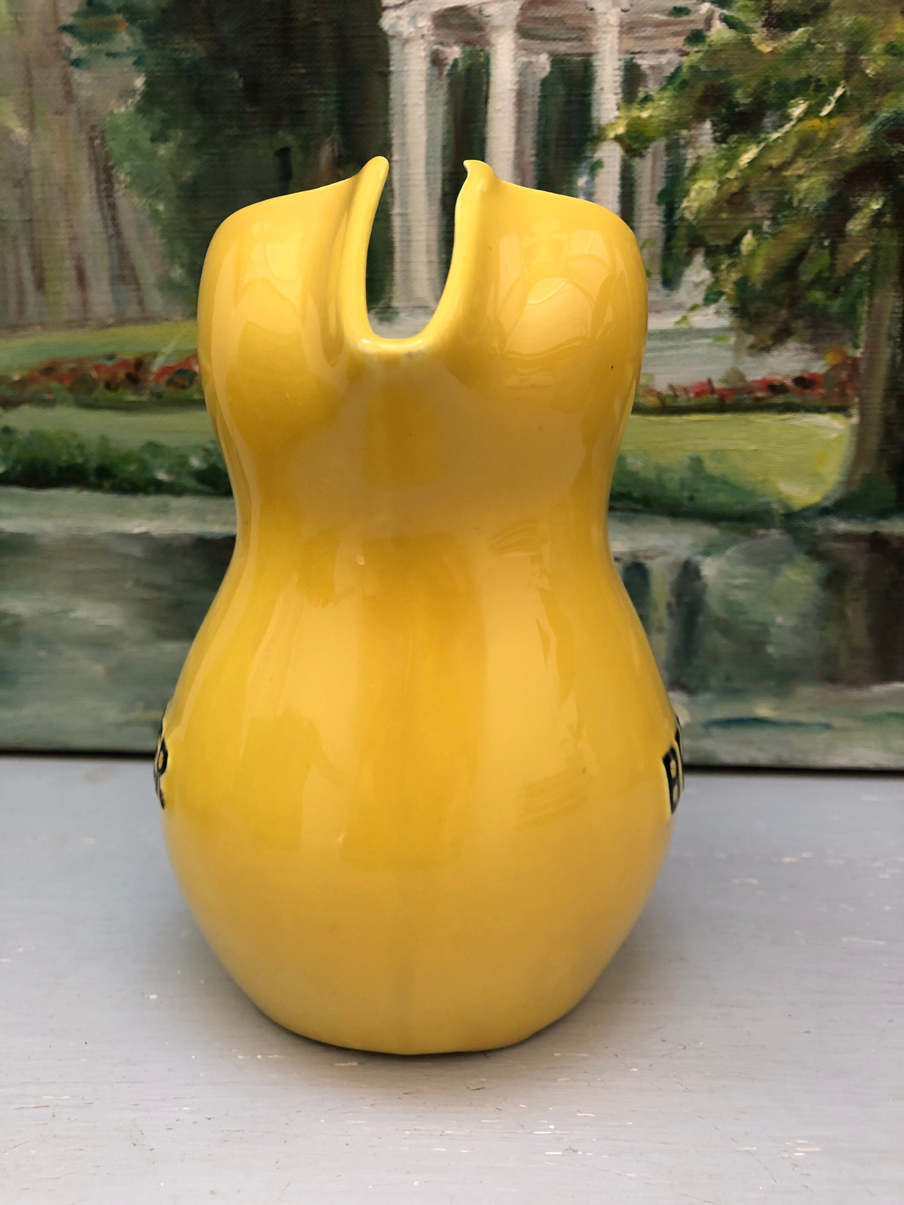Vintage yellow carafe pitcher