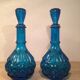 2 bottles Empoli Italian blue glass