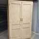Antique wardrobe, kitchen cabinet, pinewood, creamy white