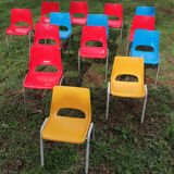 Set of 14 vintage kindergarten chairs
