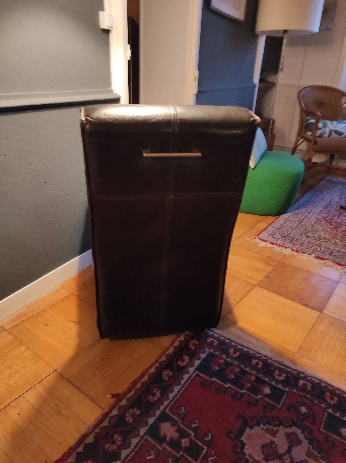 Brown leather armchair