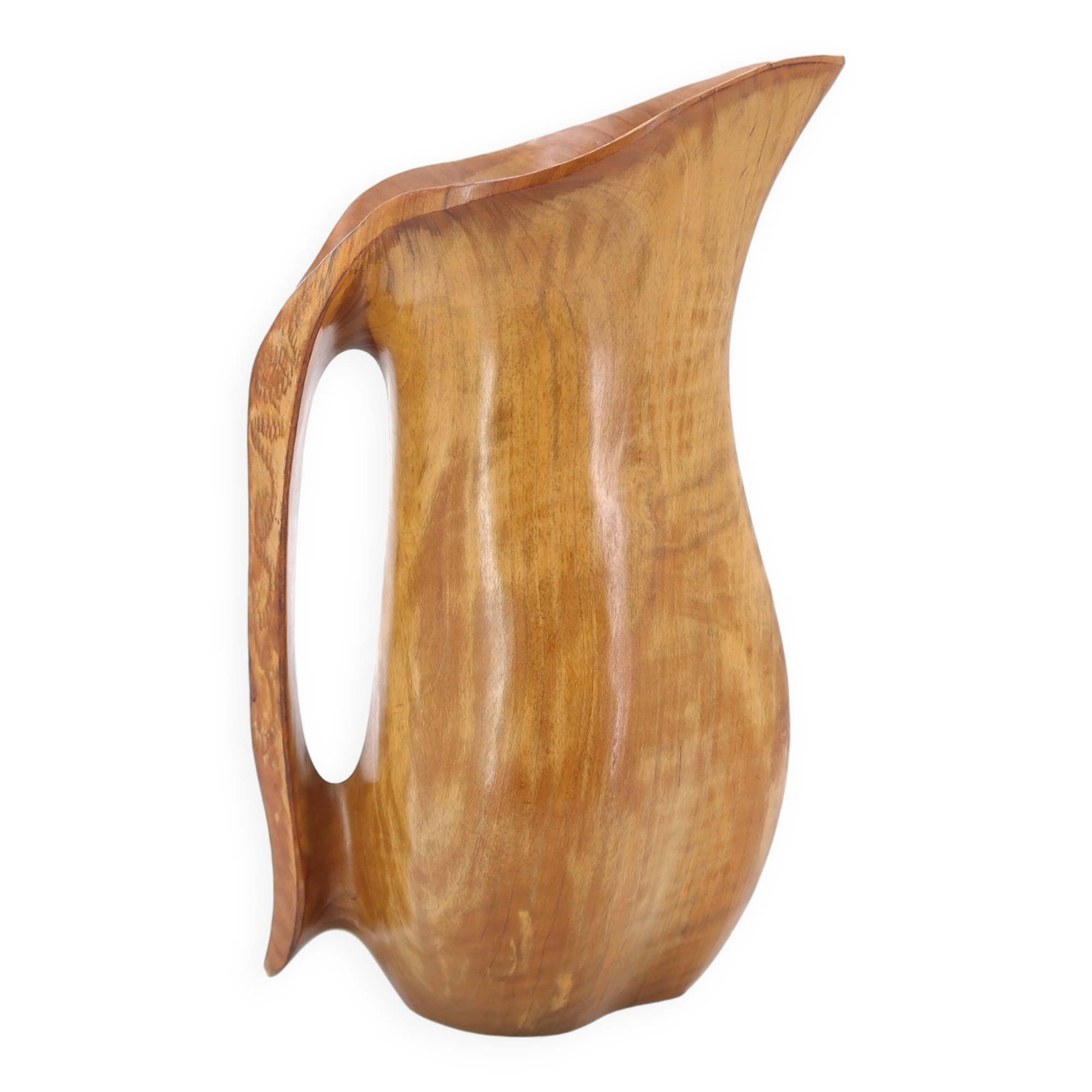 Sculptural wooden pitcher, 1960s