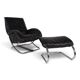 WK Möbel leather lounge chair with ottoman by Robert Haussmann, 1970