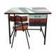 Child's desk and his chair in formica graphic patterns and his chair
