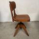 Office chair blond wood 50-60s vintage