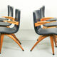 Set of 6 Cor van Os leatherette dining chair model Swing, 1960s