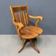 Antique American oak office chair with armrests 1920s